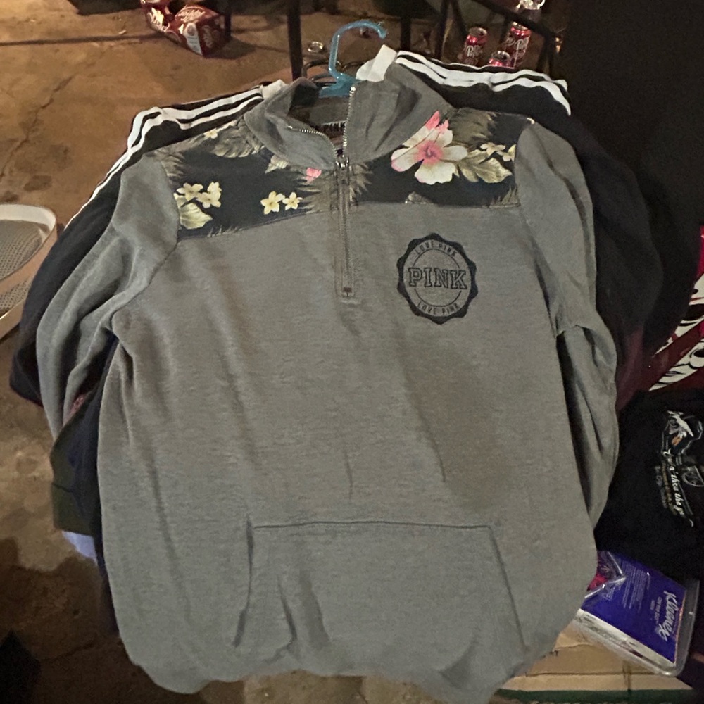 2 pink half zip